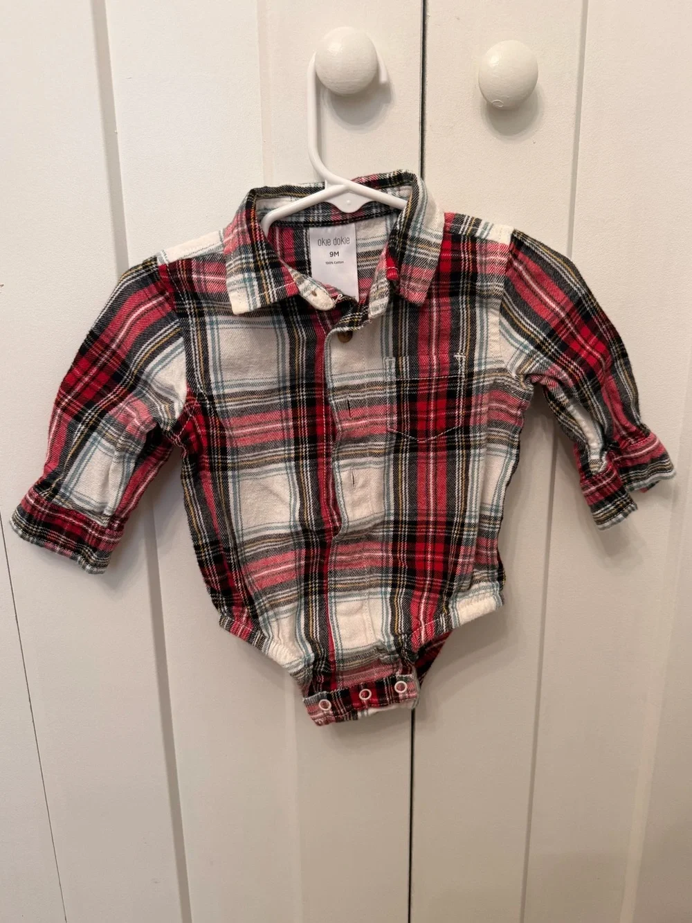 Carter's Baby Boy 9M / 6-12M Plaid Flannels & Fleece Romper Bundle - 5 Pc Lot